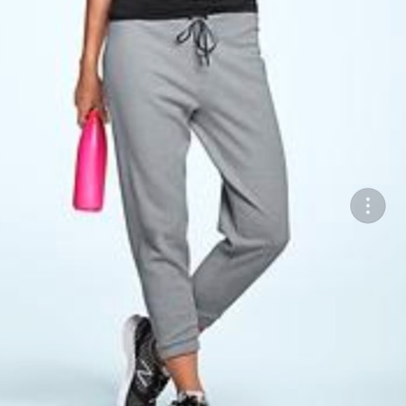 Athleta Pants - Athleta Fuse Capri Joggers Gray Zippers Drawstring